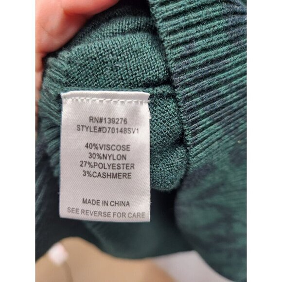 Daniel Rainn Green Floral Print Sweater XL Viscose/Nylon Blend - Picture 3 of 4